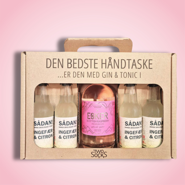 Esker Scottish Raspberry Gin Håndtaske med Sådan! Ingefær & Citron Tonic