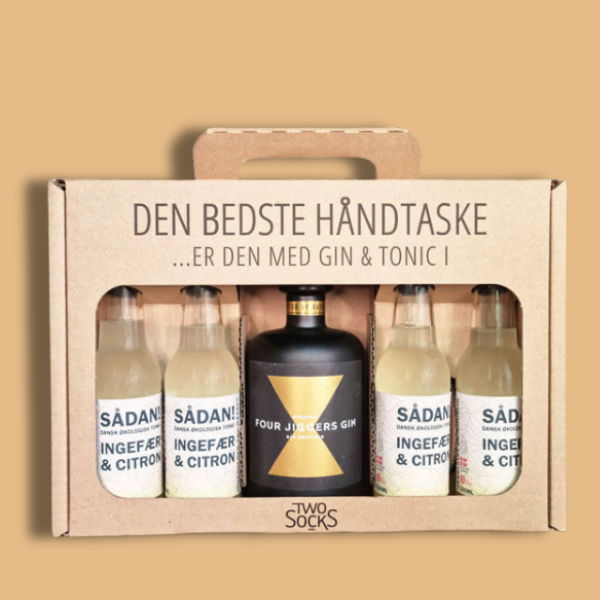 Four Jiggers Big Brother Gin Håndtaske med Sådan! Ingefær & Citron Tonic