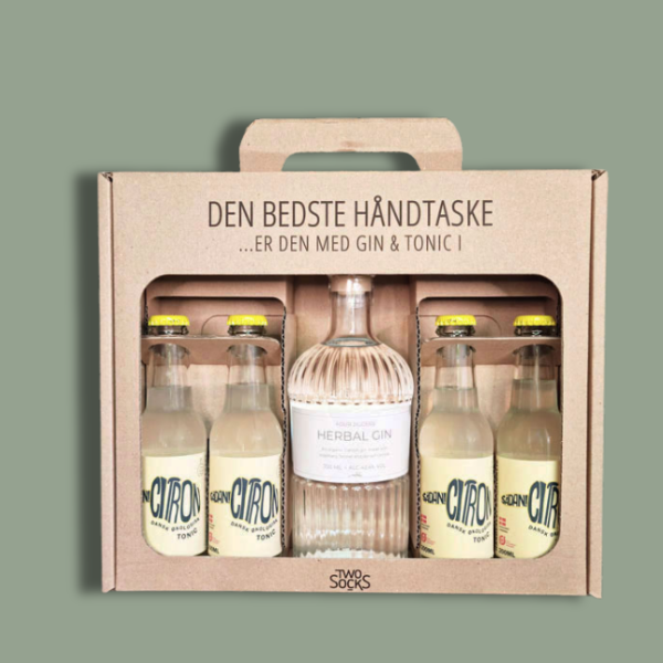 Four Jiggers Herbal Gin Håndtaske med Sådan! Citron Tonic