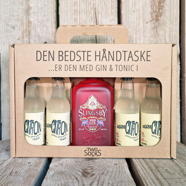 Slingsby Rhubarb Gin Håndtaske med Sådan! Citron Tonic