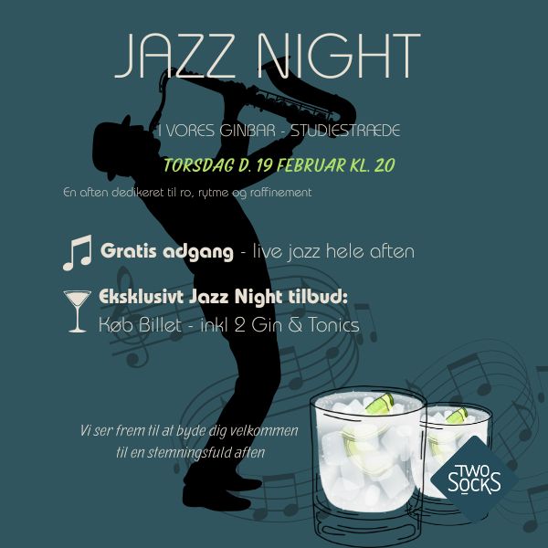 Live Jazz på Two Socks Studiestræde d. 19 februar